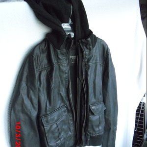 Black Pleather Faux Leather Junior Jacket